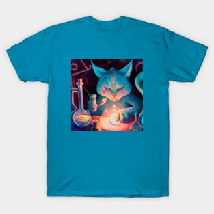 Blue Alchemist Cat Learned How to Turn Catnip Into Gold T-Shirt